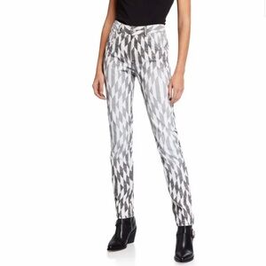 ISABEL MARANT Paro Trousers in Black and White Faded Harlequin Print Skinny
